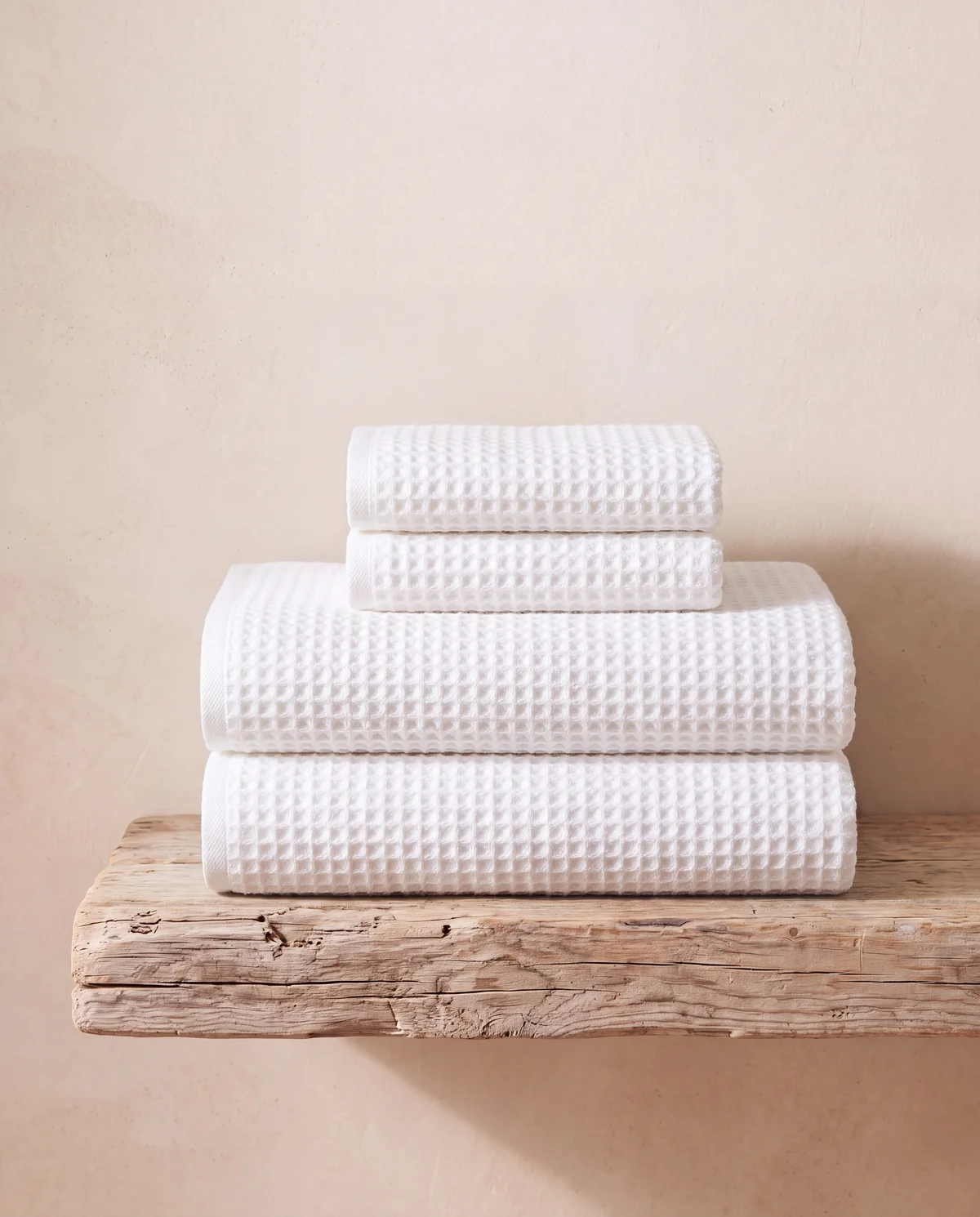 Waffle Weave Bath Towel Set, 2 bath towels, 2 hand towels
